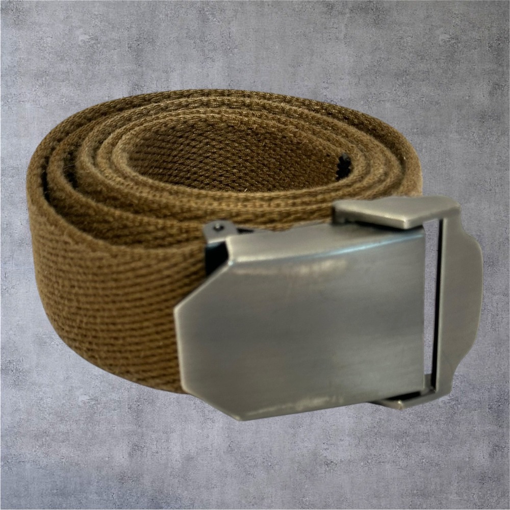Cabela's Web Belt Mens 48" Brown Canvas Military Tactical Buckle USA